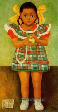 ディエゴ・リベラ Painting - 少女の肖像画 エレニータ・カリーロ・フローレス 1952年 ディエゴ・リベラ